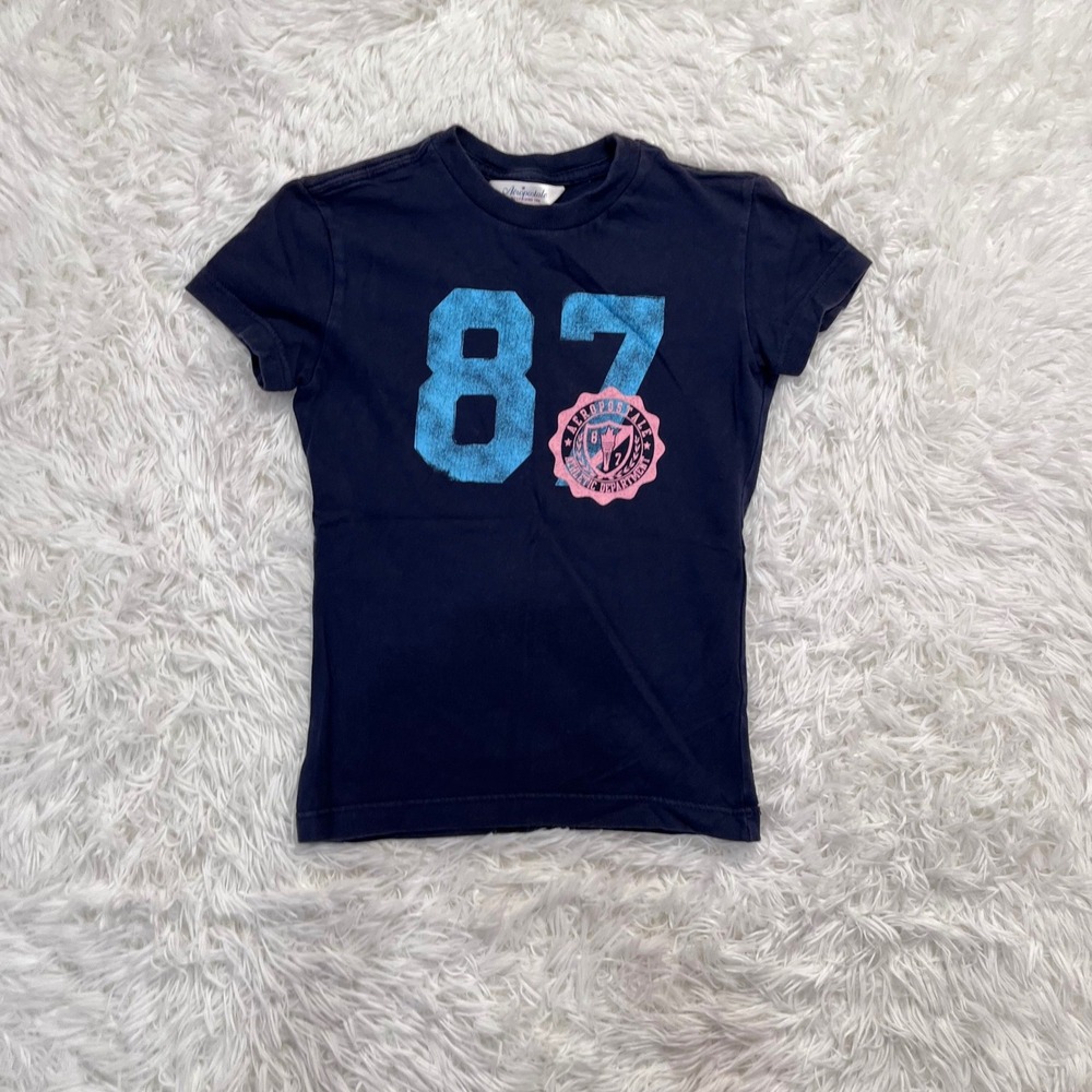 y2k vintage aeropostale navy blue graphic baby tee xs